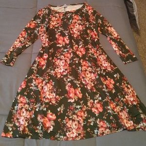 Honey and Lace Green Floral Brea Dress | Large